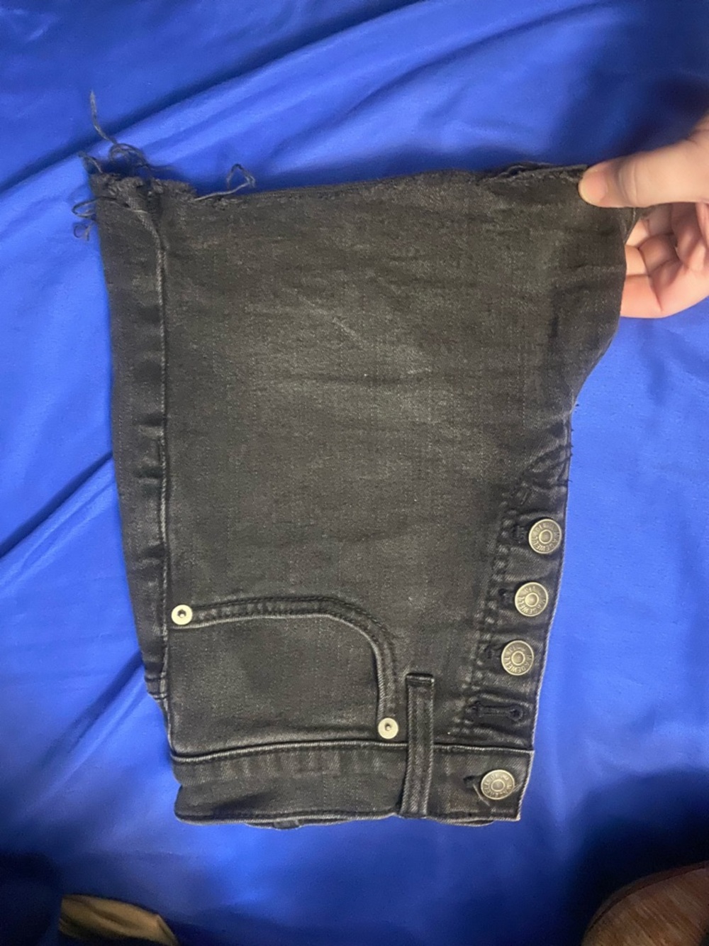 Madewell size 24 Black Denim High-Waist Button Cuff Shorts